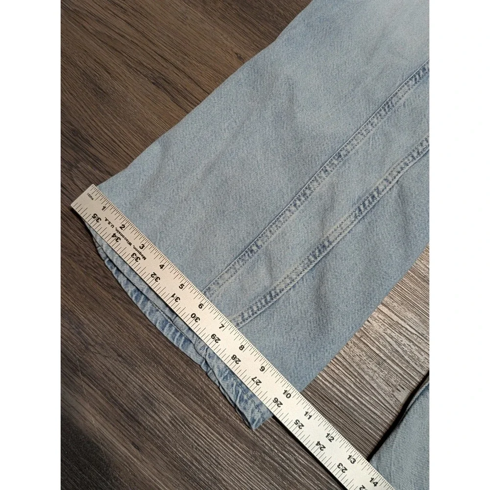 Arizona Jean Co Womens 0 Hi-Rise Wide Leg Light Wash Seamed Denim Jeans Blue